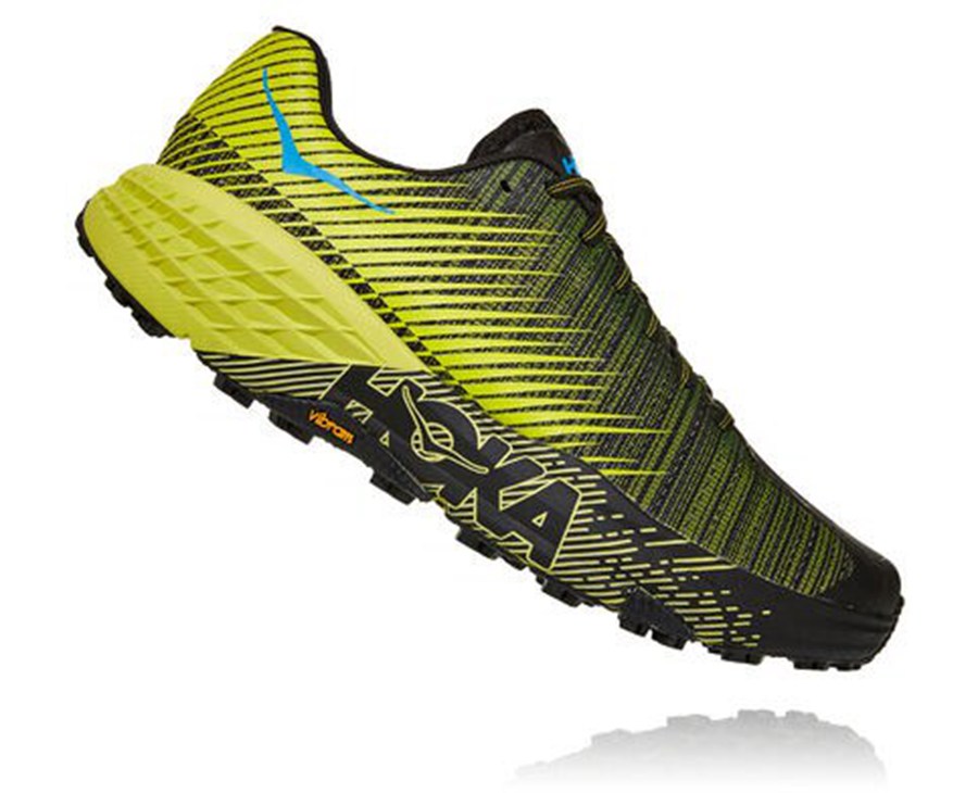 Trail Shoes Womens - Hoka One One Evo Speedgoat - Black/Green - OKYFJML-63